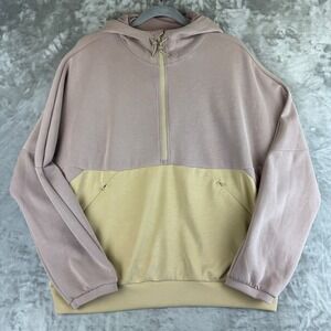 Prana Shea Hot Spell Anorak Hoodie Womens L Pink Yellow Soft‎ Athleisure (1366)